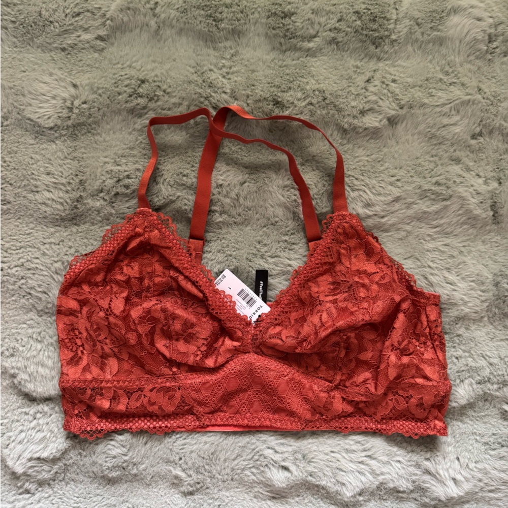 Torrid Lace Bralette in Orangish Coral